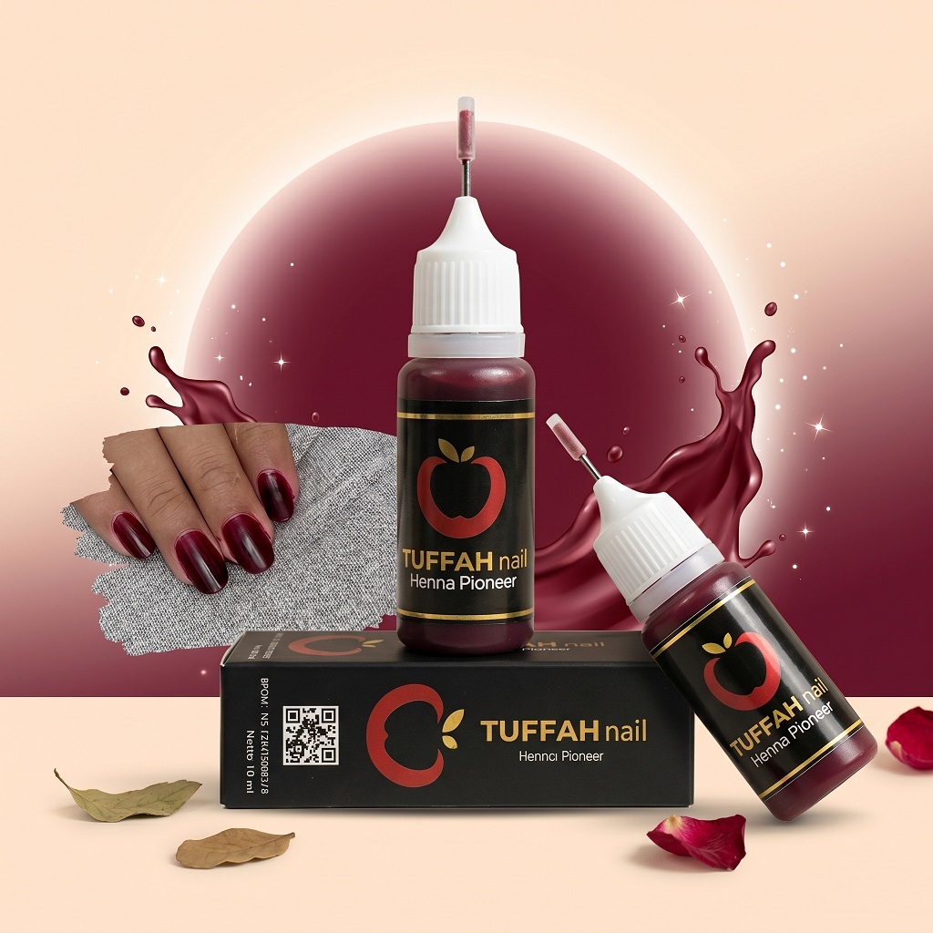 Henna Tuffah Asli Maroon Brown | Cherry Henna Kuku Instant Tahan Lama