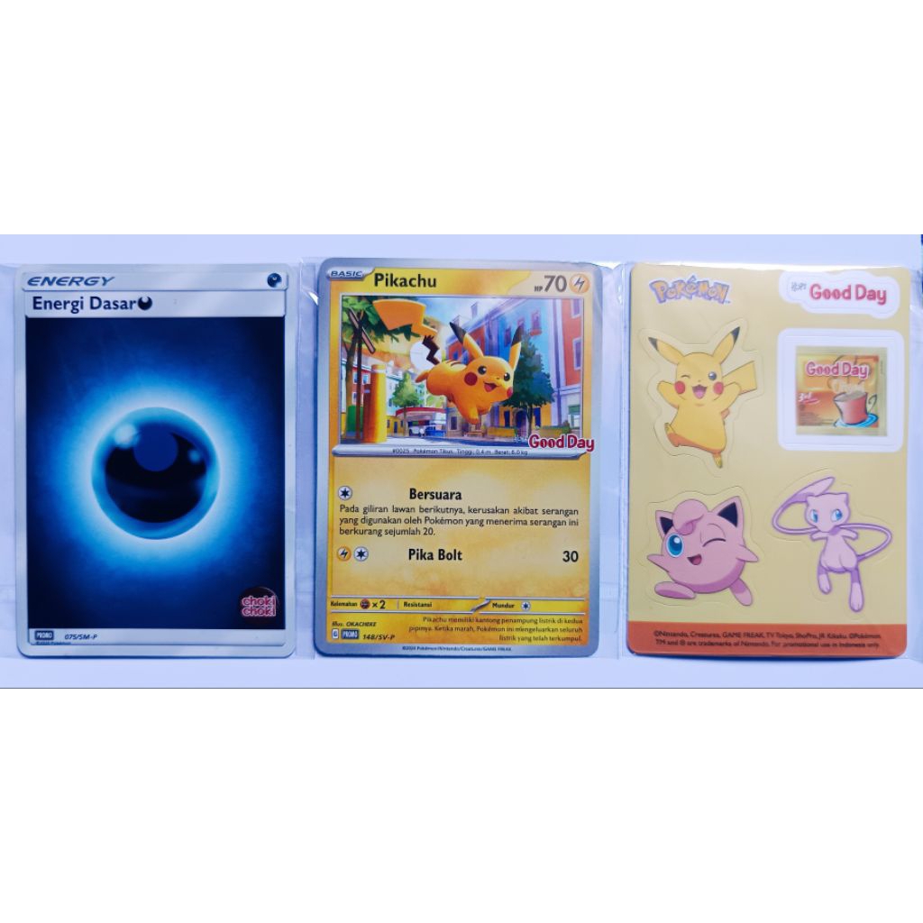 Bundling Kartu Pikachu Good Day - Pokemon Good Day & Pokemon Choki Choki