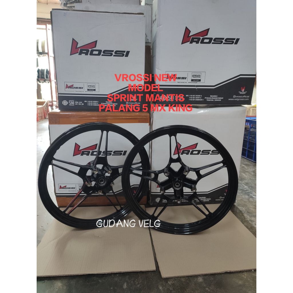 PELEK MOTOR MX KING VELG RACING VROSSI NEW MODEL SPRINT MANTIS PALANG 5 RING 17 UKURAN 160/160 PNP M