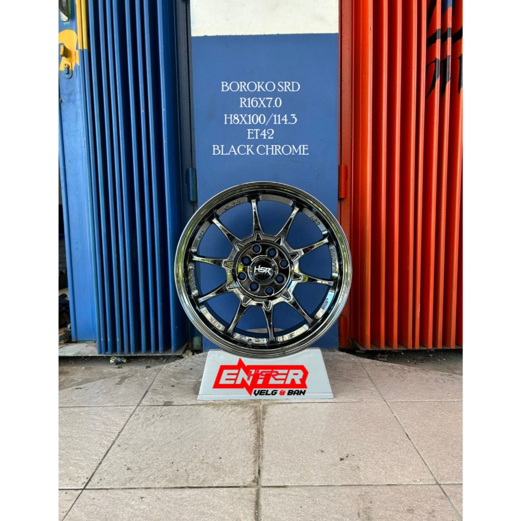 velg racing hsr ring 16 black chrome model sporty