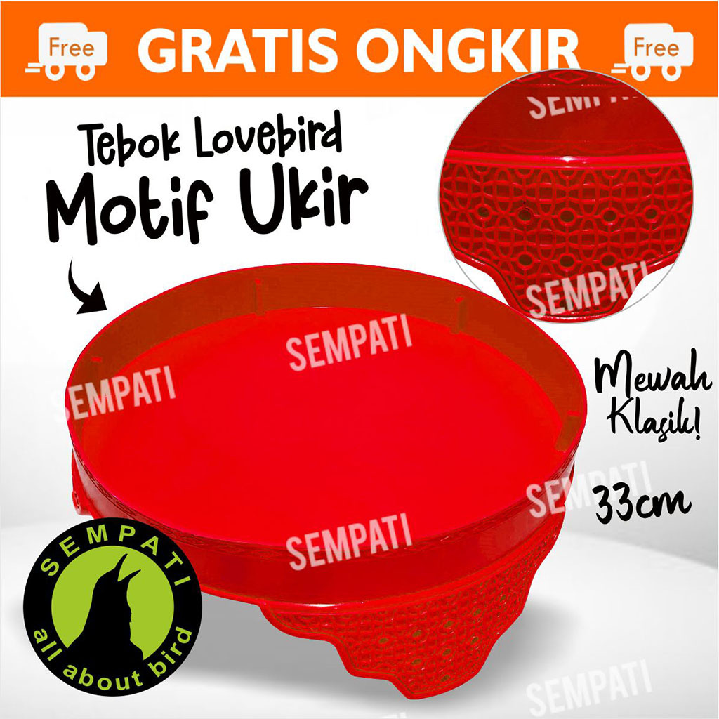 SEMPATI Tebok Lovebird Motif Ukir Plastik Tebal Tebok Sangkar Kandang Burung Lovebird Love Bird Lb T