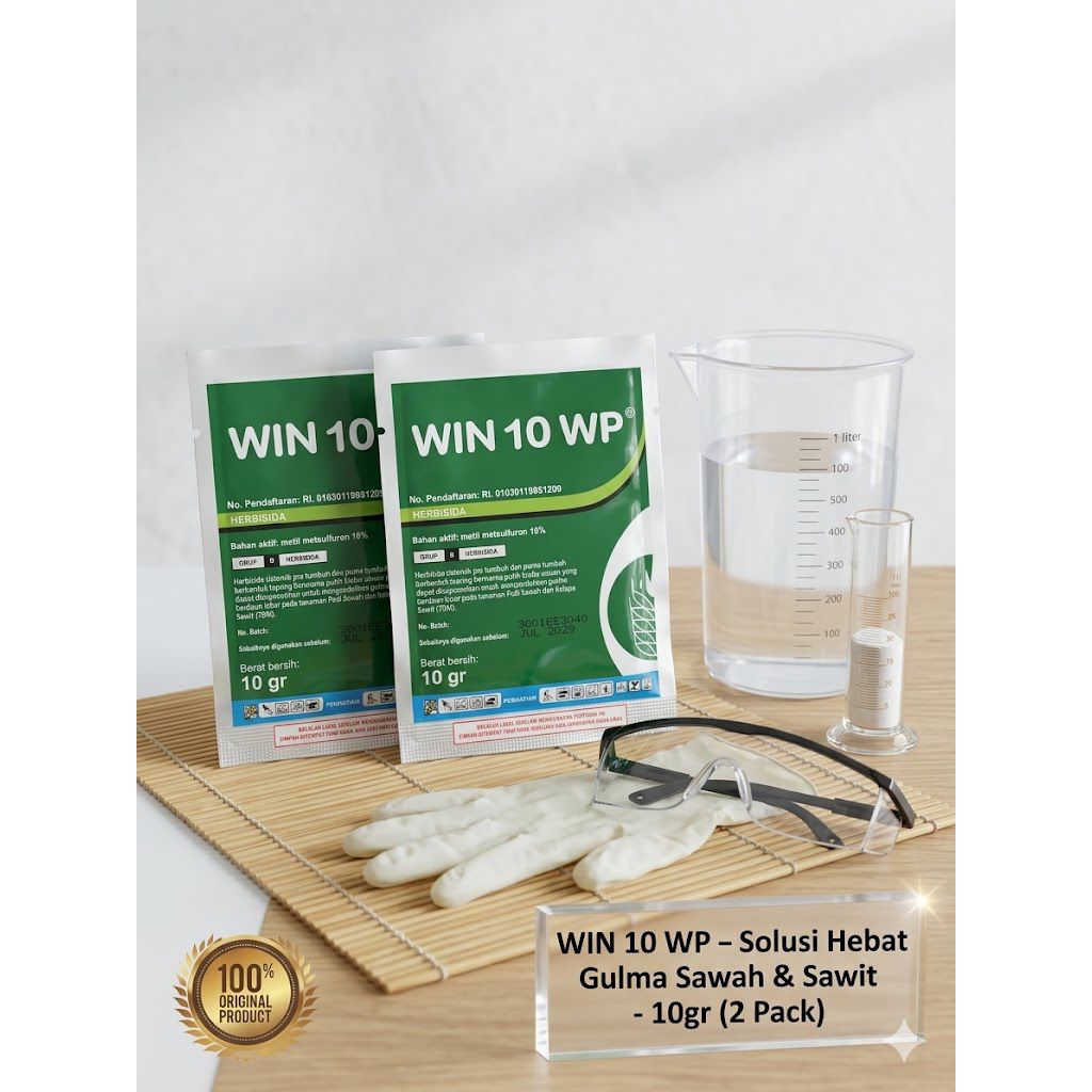 WIN 10 WP 10gr - Herbisida Sistemik Pembasmi Gulma Daun Lebar Padi & Sawit