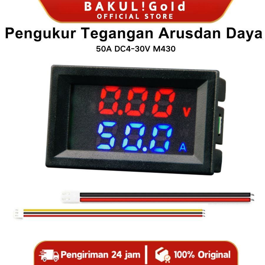 Combo DC Volt Ampere Meter Voltmeter Amperemeter  M430 Pengukur Tegangan Dan Arus DC 4-30V, Pengukur
