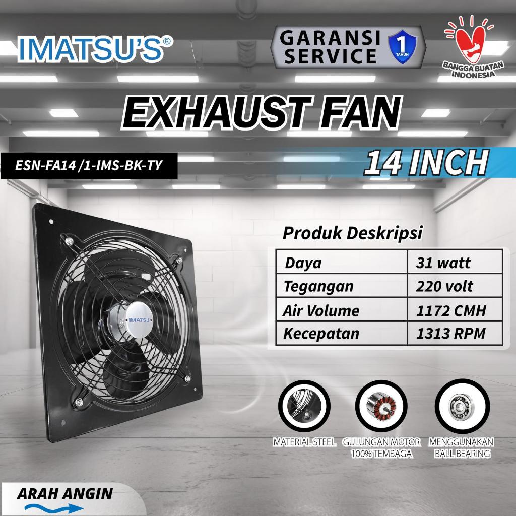 IMATSU'S Exhaust Fan Dinding Standard 14 Inch Kipas Hexos Hisap Tembok Wall Exhaust Fan