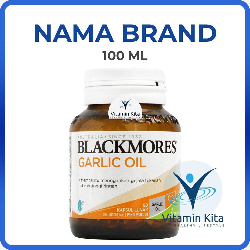 BLACKMORES GARLIC OIL 90 CAPS | SUPLEMEN HIPERTENSI, DARAH TINGGI, KESEHATAN JANTUNG, MENGURANGI KOL