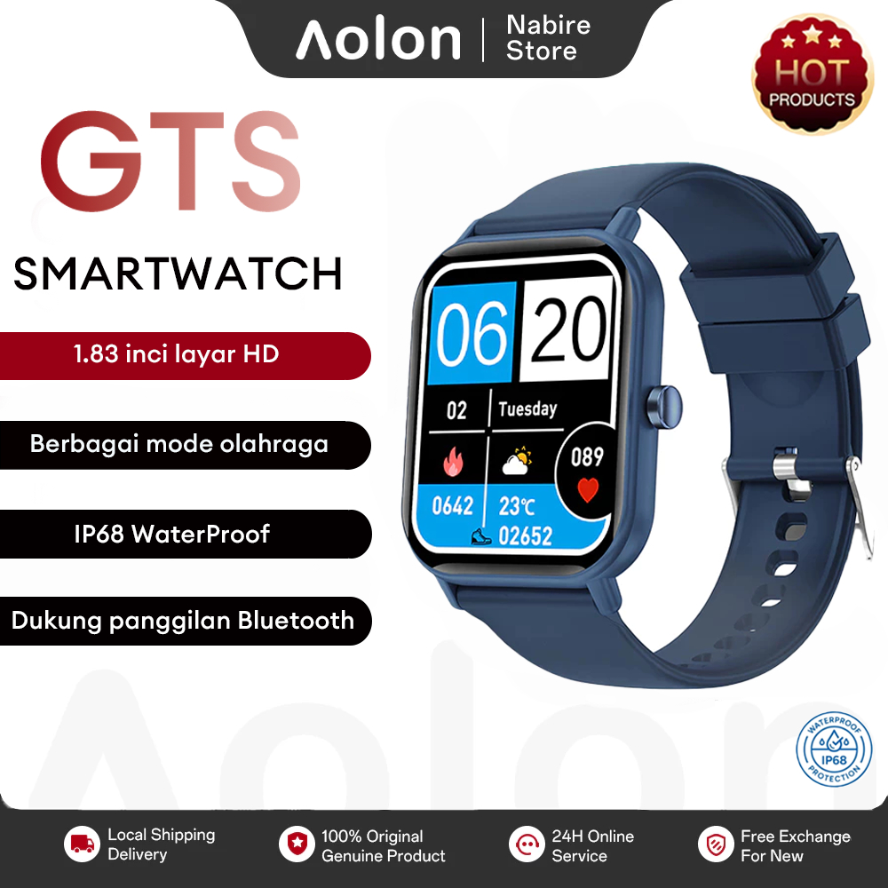 [HOT] Aolon GTS Smartwatch Original 41mm Panggilan Bluetooth WA Reading Wallpaper DIY Pemeriksaan Ke