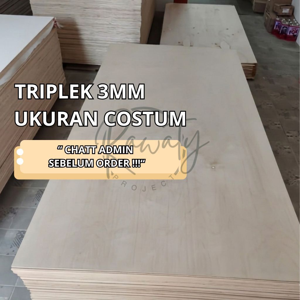 PAPAN KAYU TRIPLEK / PLYWOOD / MULTIPLEK 3MM UKURAN CUSTOM