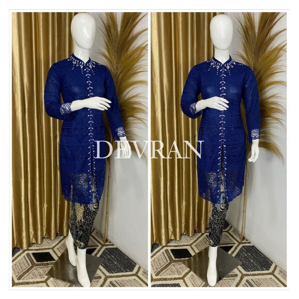 Kebaya tunik brokat krah sanghai Kebaya Tunik Modern kombinasi payet