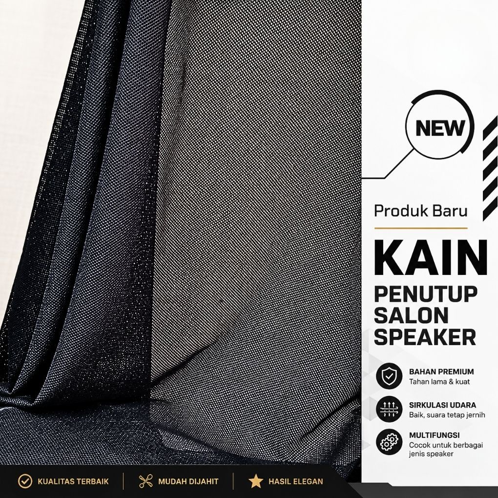 Kain Salon Box Speaker | Kain Salon Speaker Furing Konveksi Topi Kain Jala Lemes (Harga per 0,5m)leb