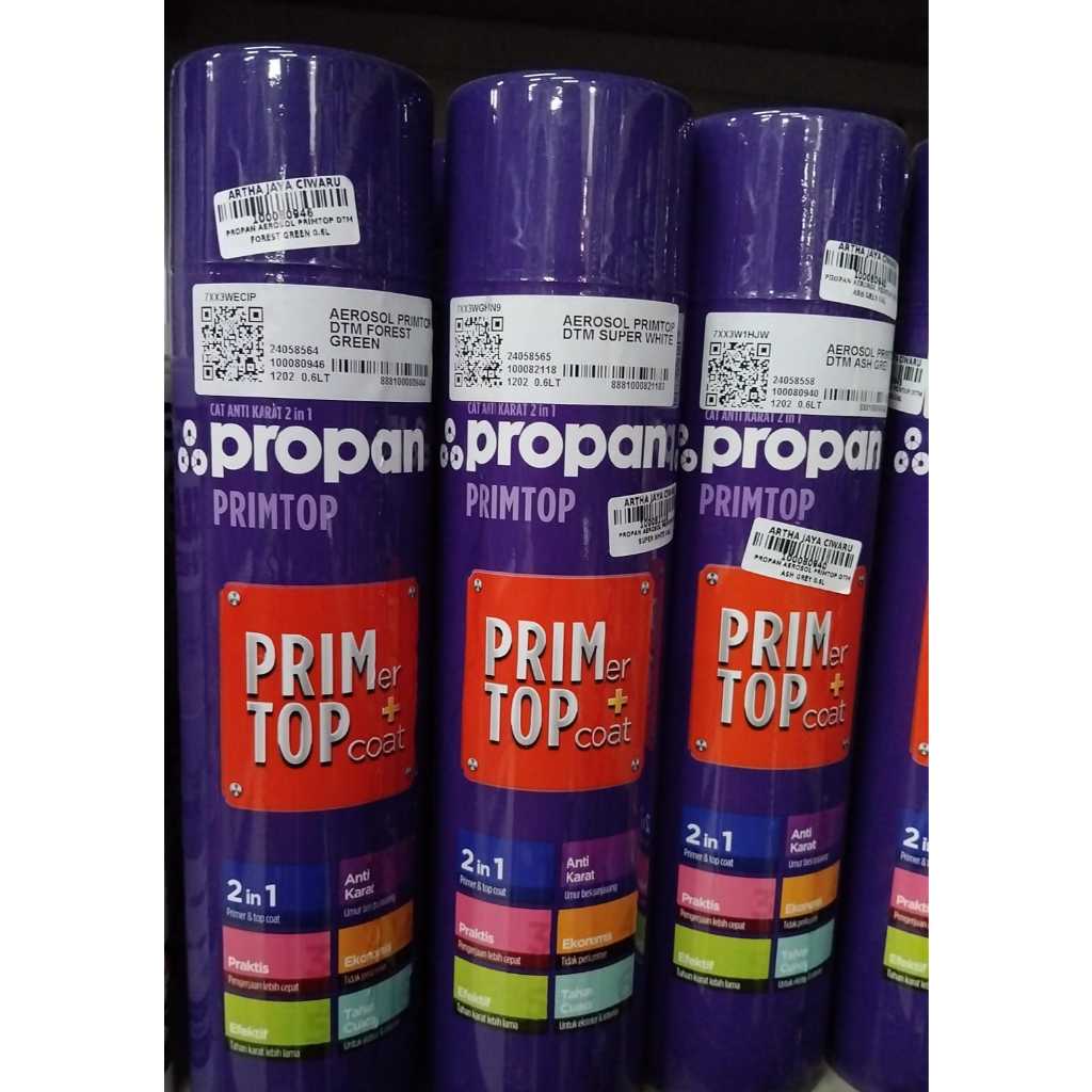 PROPAN AEROSOL PRIMTOP DTM 400ml | Cat Semprot Besi Anti Karat 2 in 1