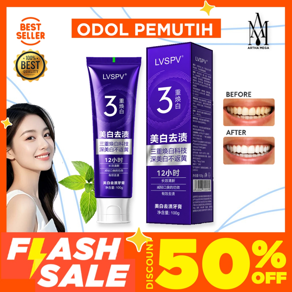 [TERMURAH !!] Odol Whitening 100g Pemutih Gigi Viral Anti Karang Gigi Anti Plak Gigi Putih Maksimal