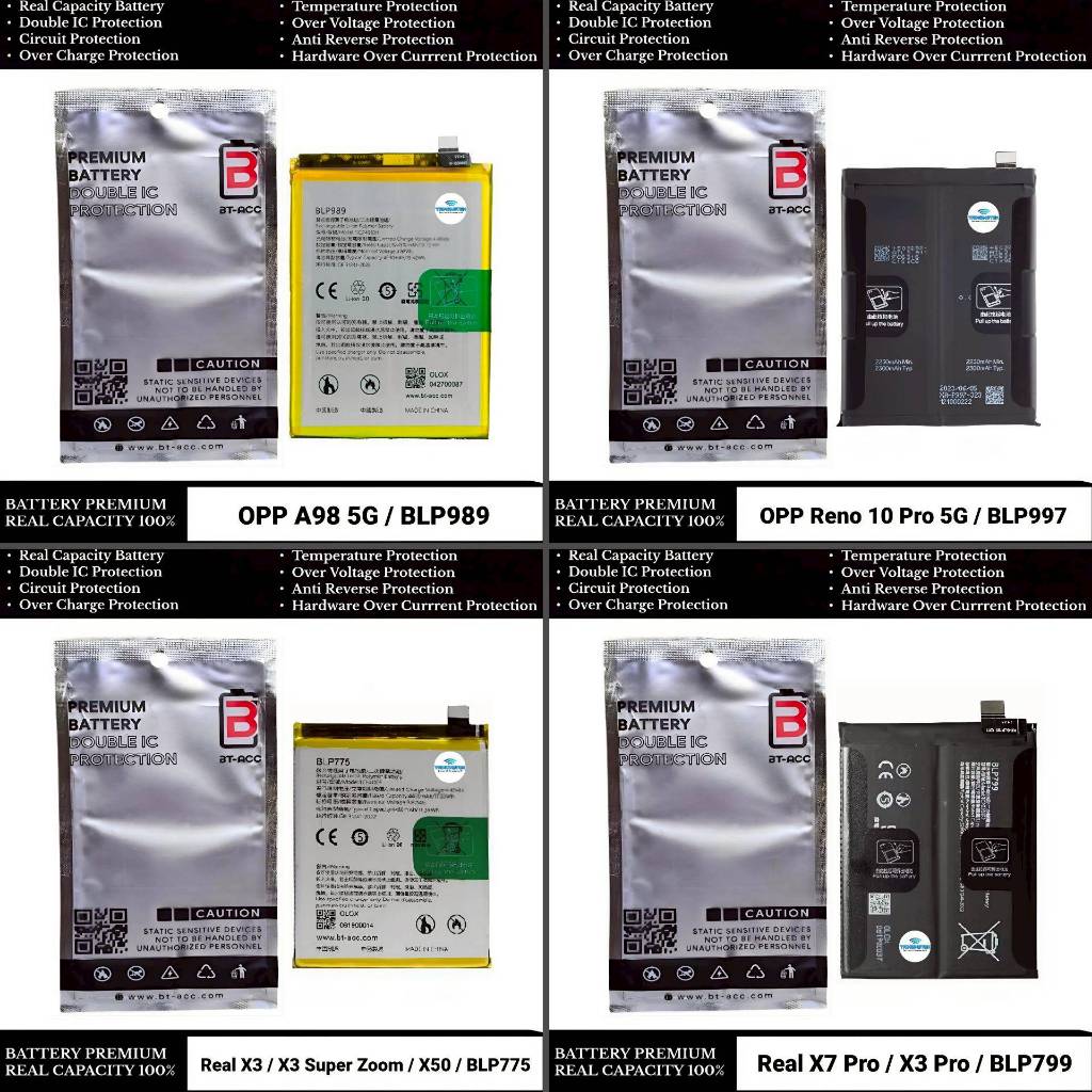 Baterai BT-ACC BLP989 - BLP997 - BLP775 - BLP799 - Oppo A98 5G - Reno 10 Pro 5G - Real X3 - X3 Super
