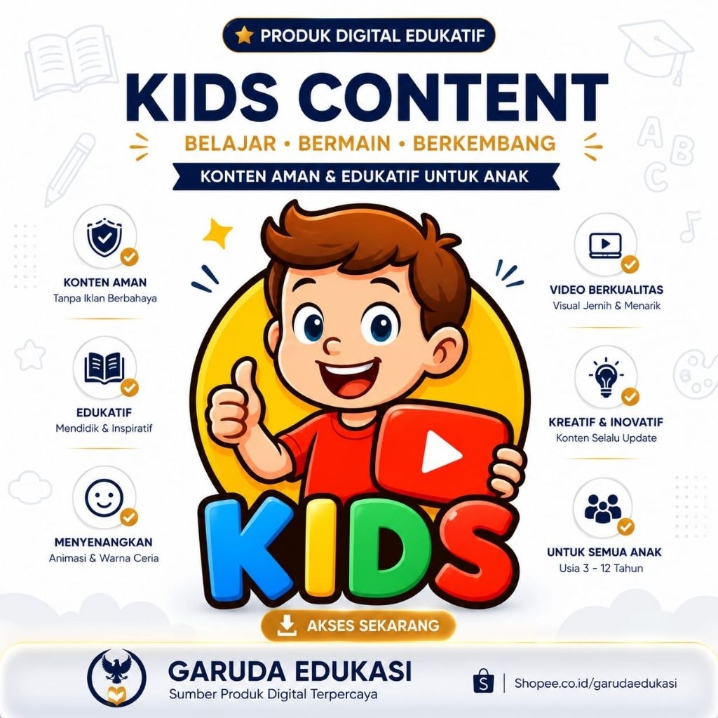 Cuan Instant YouTube Kids Creator 2026 - Template Video Canva & Branding Kit Konten Video Anak