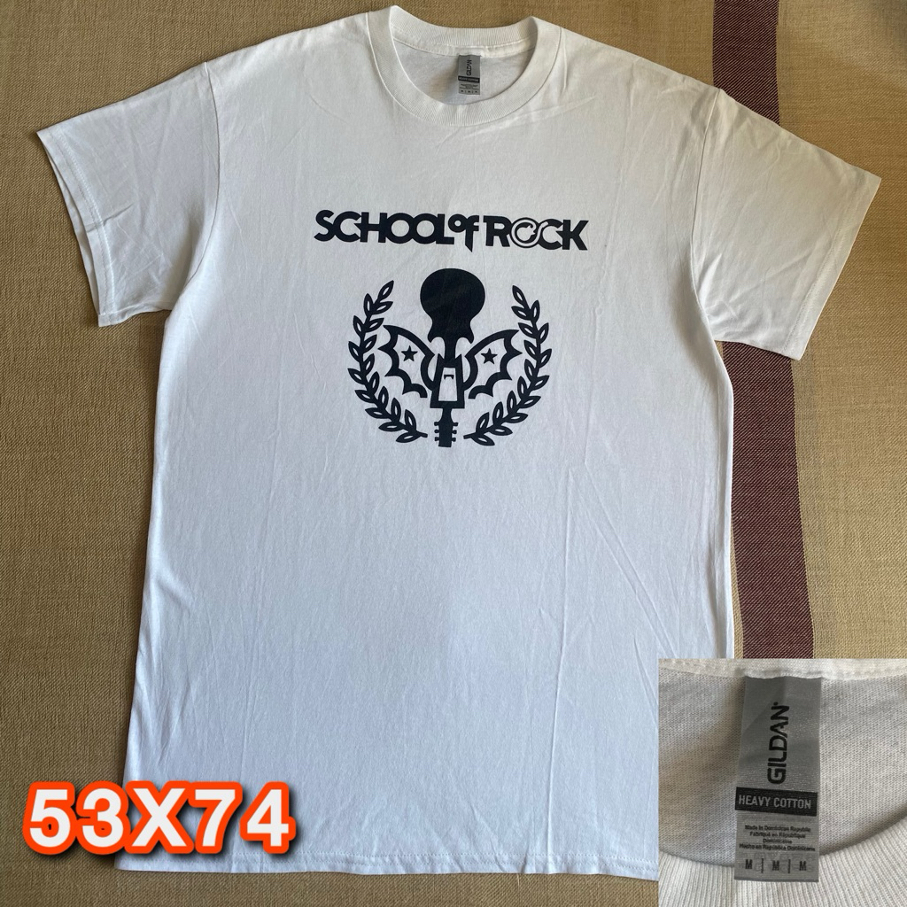 Kaos School of Rock Original Music Band T-Shirt White Second - Size M