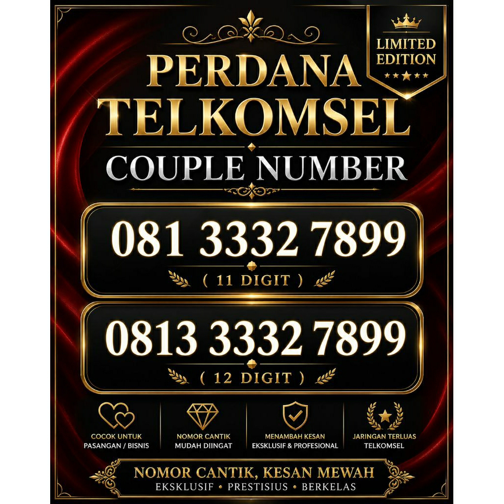 SIMPATI 11 DIGIT CANTIK SERI EKOR NAIK 789 7899 3332 3333 33332 7899 COUPLE NOMOR KOPEL