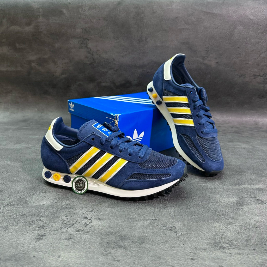 ADIDAS LA TRAINER S [BLUE/YELLOW] #ID4632 HAGUSNEAKER GARANSI 100% ORIGINAL