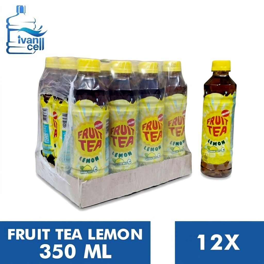 [INSTANT]  (1 PACK) FRUIT TEA LEMON BOTOL 350 ML isi (12 BOTOL) - ORIGINAL 100%