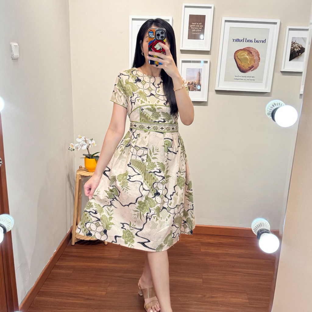 Dress terusan batik wanita baju dress batik wanita premium - Andine Batik Dress NWclothing