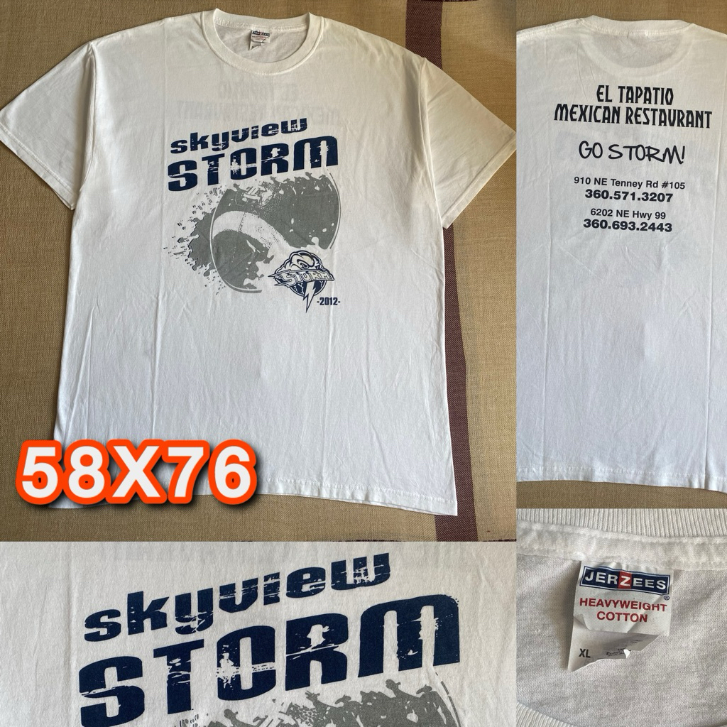 Kaos Skyview Storm 2012 Vintage Grey White - Jerzees Heavyweight Cotton XL Second Original