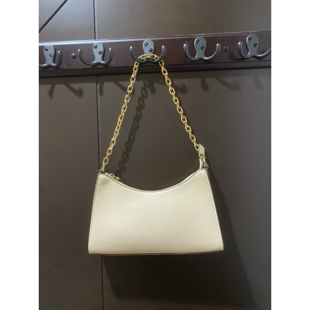 MANGO BAG TAS MANGO ORI MASIH BARU LIKE NEW TAS CREAM KREM BEIGE OFFWHITE CHAIN BAG TAS RANTAI KUNIN