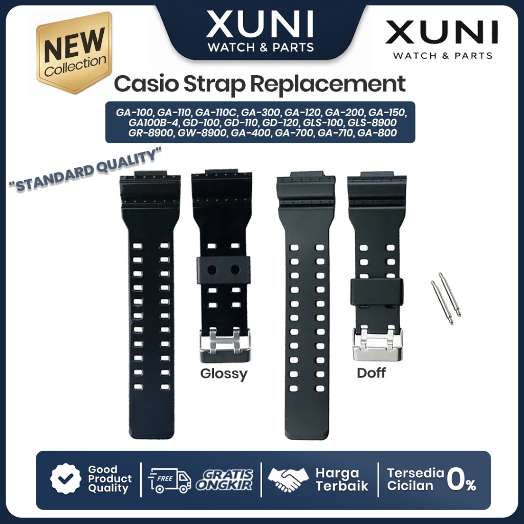 Strap Tali Rubber Karet Jam Tangan Casio GD-120 GLS-100 GLS100 GLS-8900 GR-8900 GA-700 GA700 GA100
