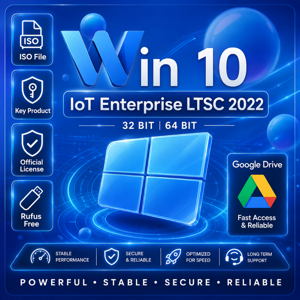 Windows® 10 IoT Enterprise 2022 32 Bit 64 Bit | Key Product | Email Delivery