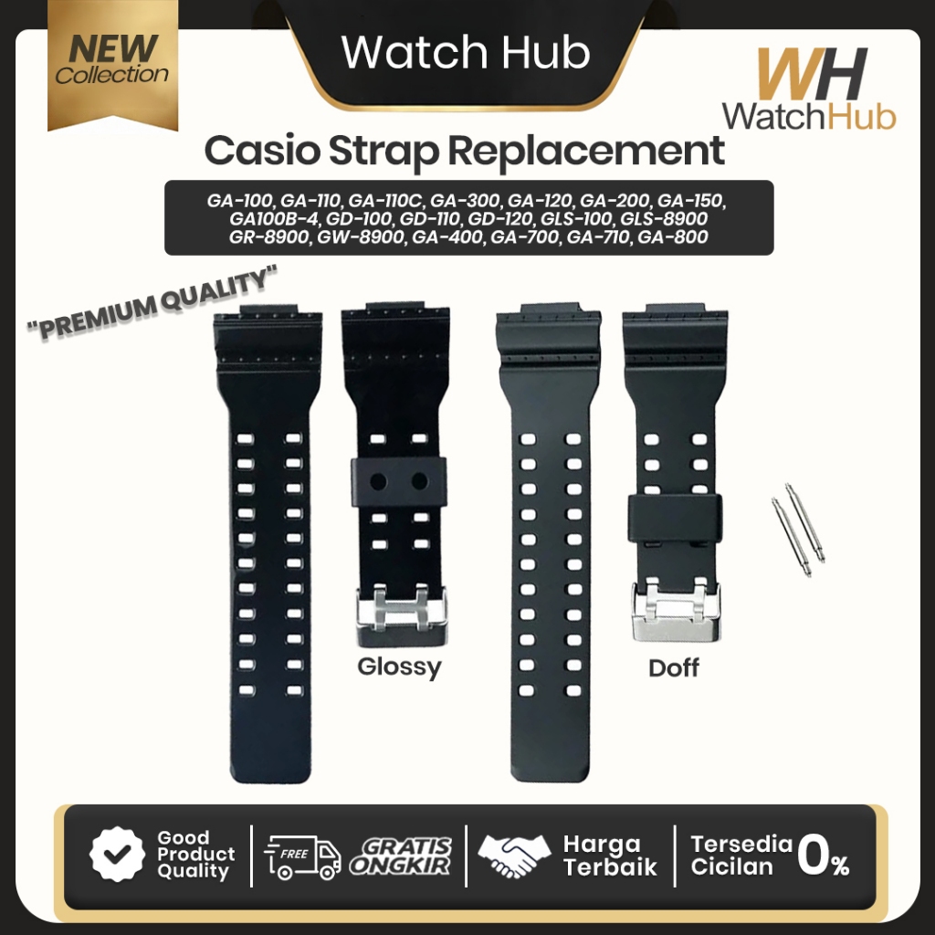 Rubber Strap Tali Karet Jam Tangan Casio GA-110 GA110 GD-100 GD100 GD-110 GD110 GA-400 GA400 GA100