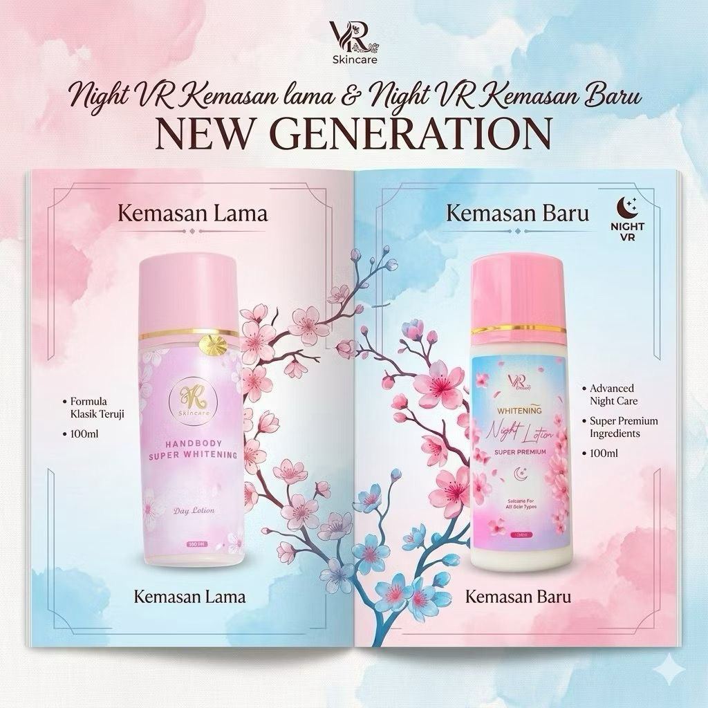 VR LOTION MALAM WHITENING SUPER PREMIUM BODYCARE UNTUK MENCERAHKAN KULIT [NEW PACKAGING]