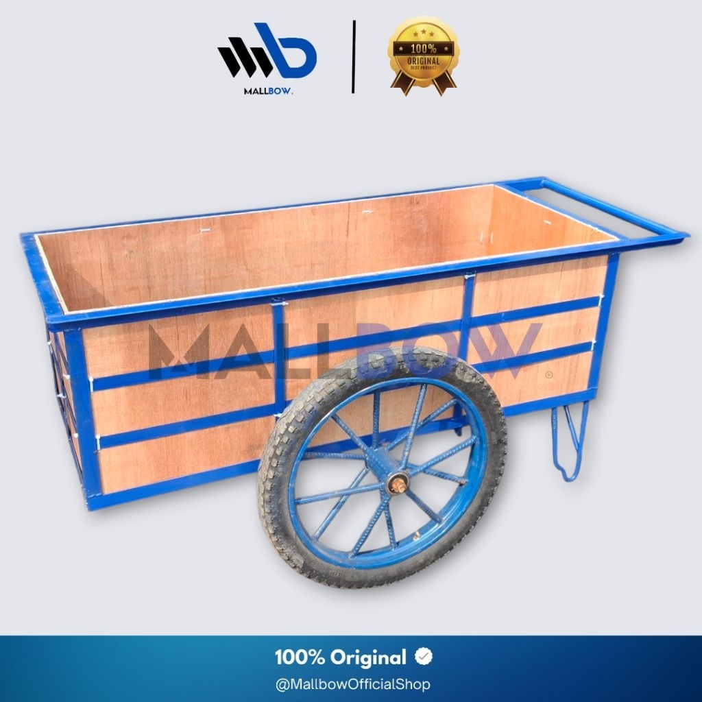 Mallbow | Gerobak Barang Kontainer / Gerobak Dorong Besi / Wheel Barrow / Handcart Container / Roda 