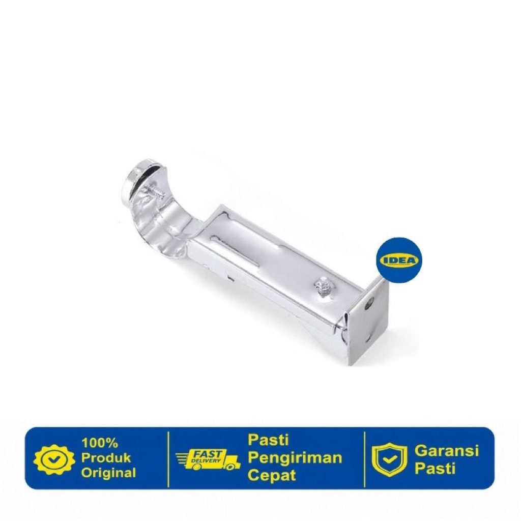 IDEA - Bracket Penyangga Tiang Gorden Model Smokering Varian Warna Silver