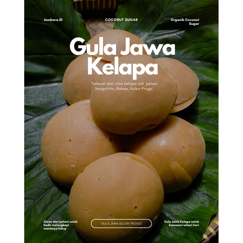 1KG Gula Jawa Kelapa Super Organik, Asli Kokap Kulon Progo, Tanpa Bahan Campuran Kimia