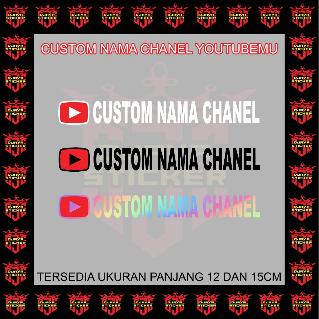 Cutting Stiker Custom Nama Channel YOUTUBE Mu Sendiri
