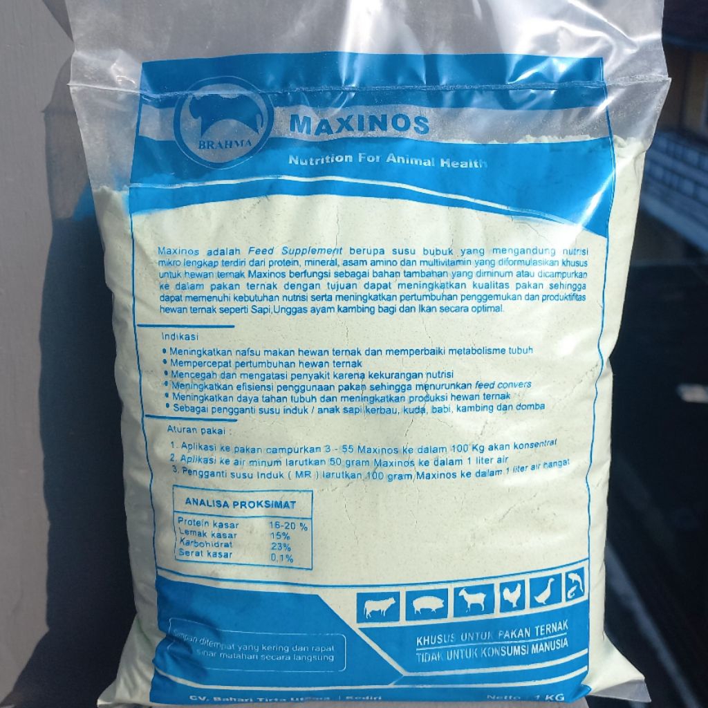Maxinos 1KG - Pakan Ternak/Susu Pengganti Induk - Susu bubuk hewan