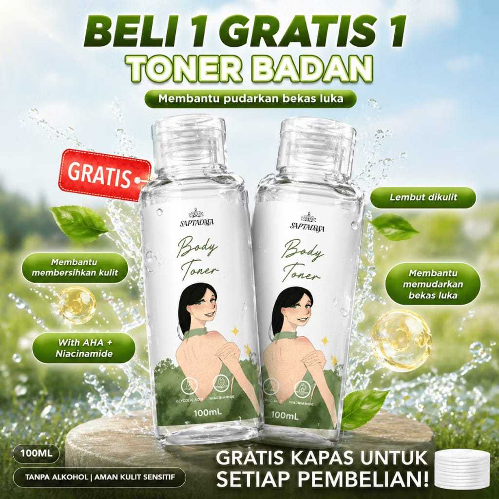 SPESIAL 5.5 BELI 1 GRATIS 1 TERBATAS (BUNDLING HEMAT 2 PCS) Toner Badan Whitening Tanpa Alkohol – An