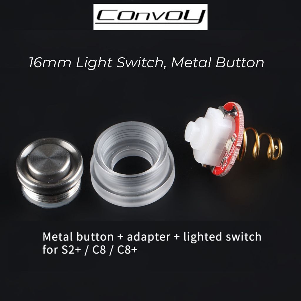 Convoy 16mm Light Switch, Metal Button