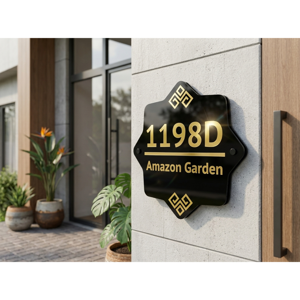 Papan Nama Rumah Papan nomor rumah Bahan Akrilik