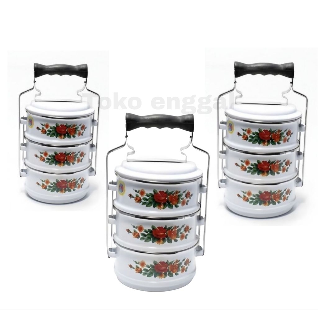HOT SALE RANTANG PANDA SUSUN 3 14 CM/ RANTANG ENAMEL 3 SUSUN / RANTANG JADUL