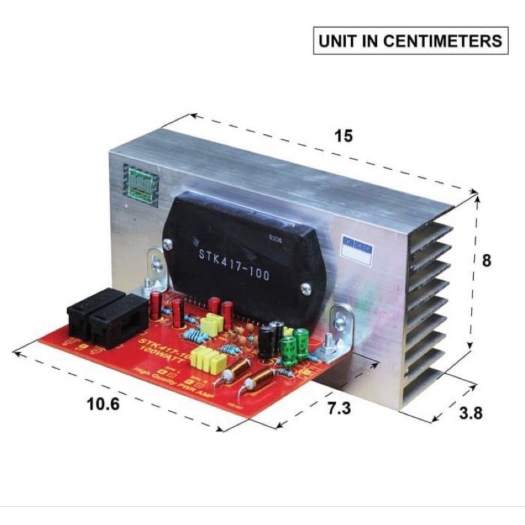 KIT POWER AMPLIFIER AMPLI STK 417 STK-417 100W HEATSINK BESAR SANYO BELL BGR