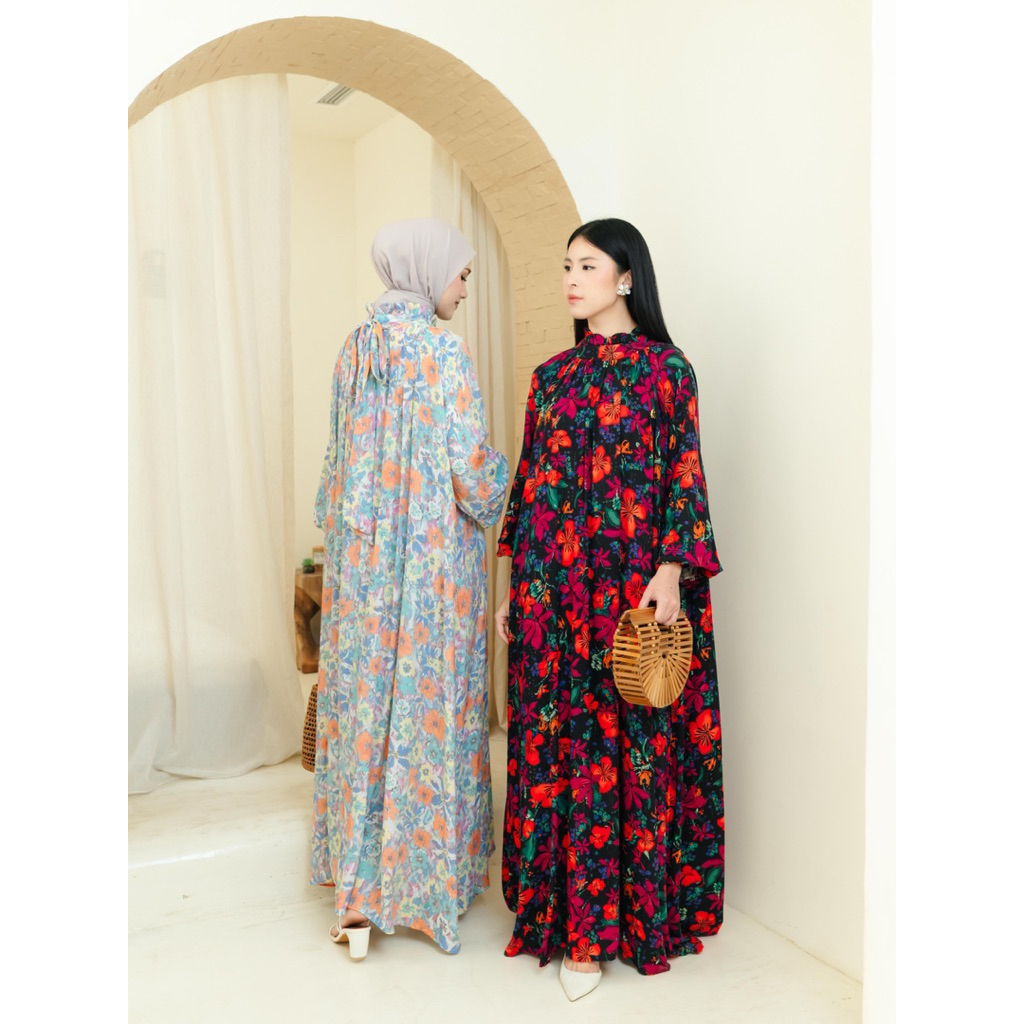 Womenwear - Briena Dress/Dress Wanita/Big Size/Dress Lebaran/Dress Motif Cantik/Gamis Jumbo Wanita/D