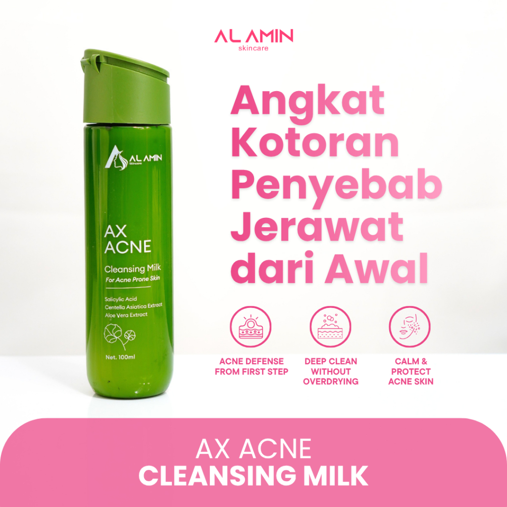 AlAmin AX Acne Cleansing Milk untuk Jerawat dan Kulit Berminyak Salicylic Acid 100ml