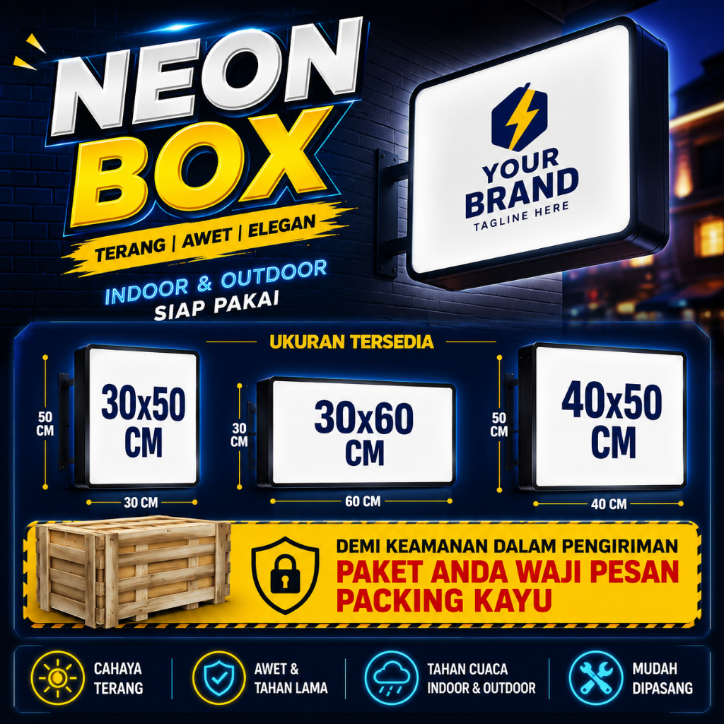 NEON BOX / NEON BOX 2 SISI / NEON BOX BULAT / NEON BOX KOTAK / NEON BOX 1 SISI