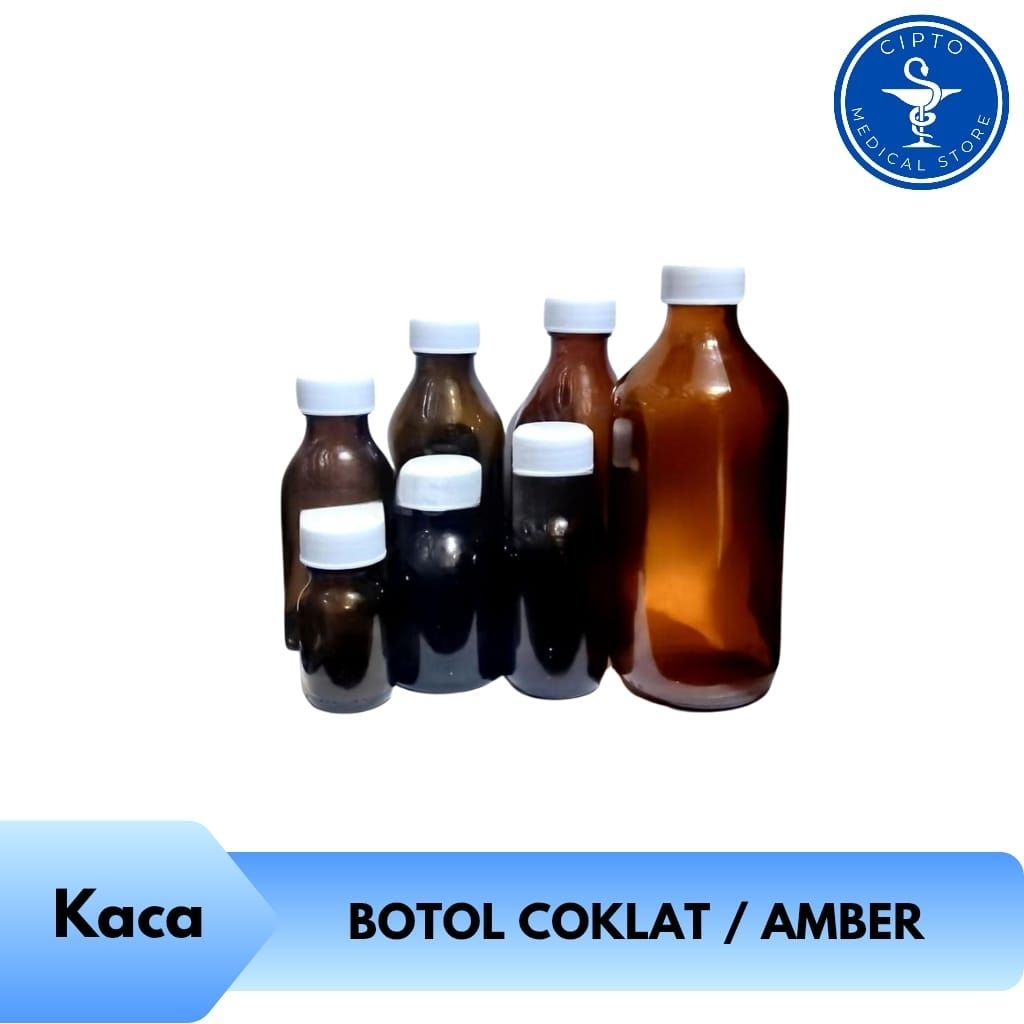 Botol Kaca Coklat 150ml | Botol 150ml | Botol Amber 150ml -Kaca