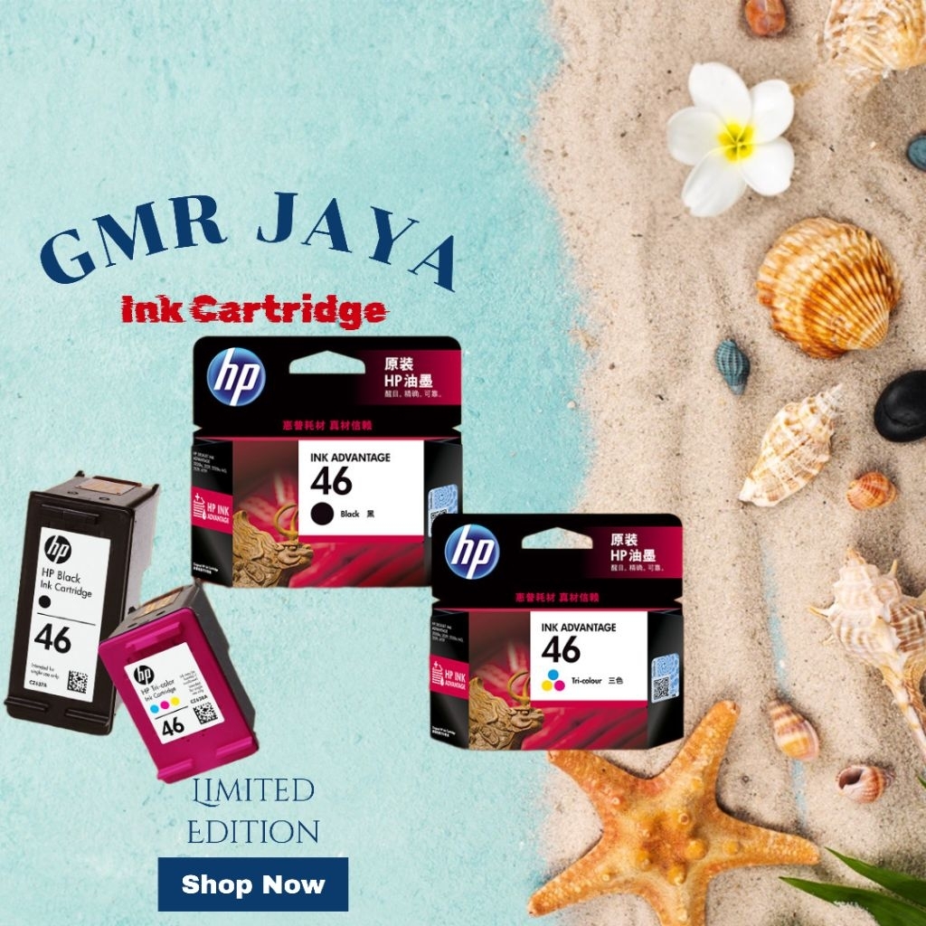 Tinta Cartridge hp 46 Black & Tri Colour Original / Tinta printer hp deskjet 2020hc, 2520hc All-in-O