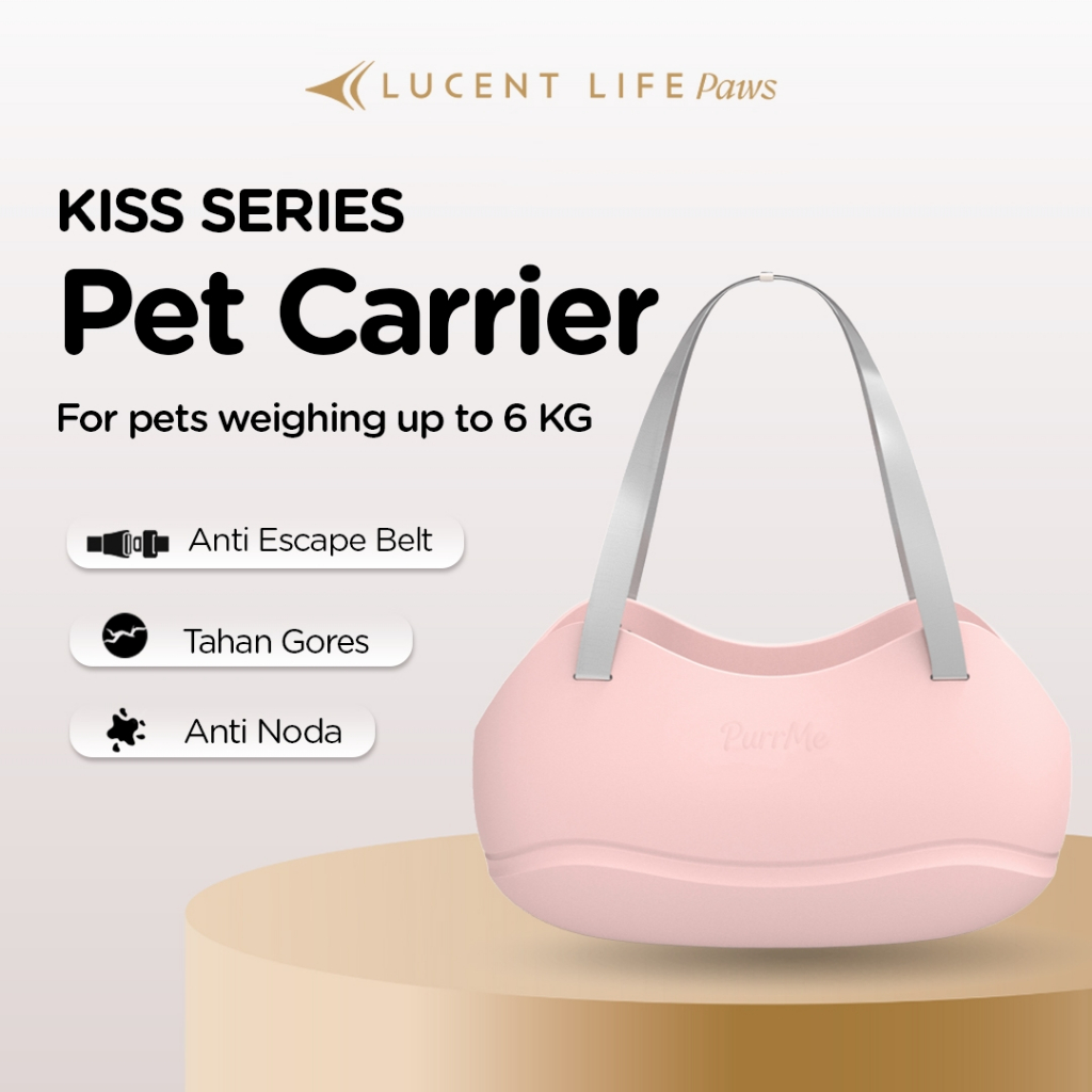 Lucentlife Paws - Purrme Pet Carrier KISS Tas Kandang Kucing Anjing Portable 6KG - Pink