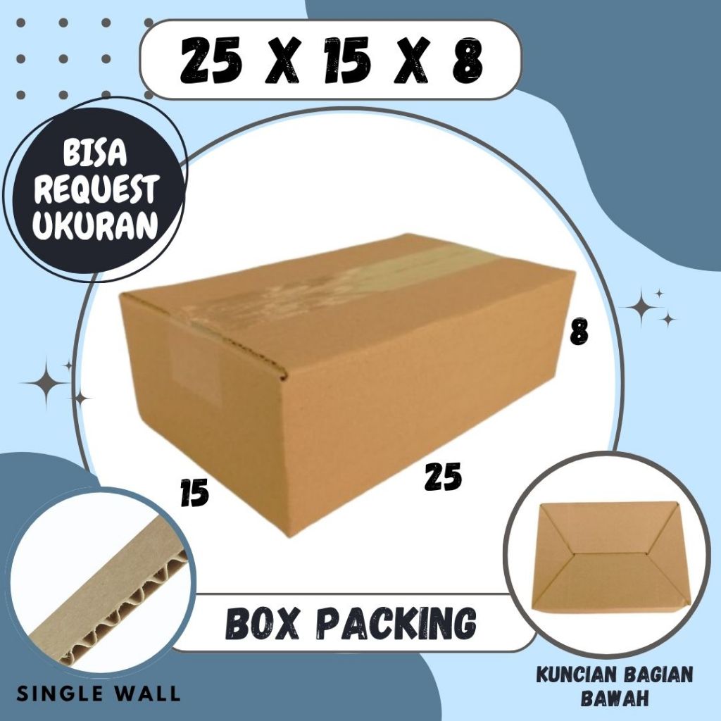 Kardus 25x15x8 Box A0 Packing Karton Dus Kotak Kemasan kosmetik  Jamu Obat Madu Kardus Balap