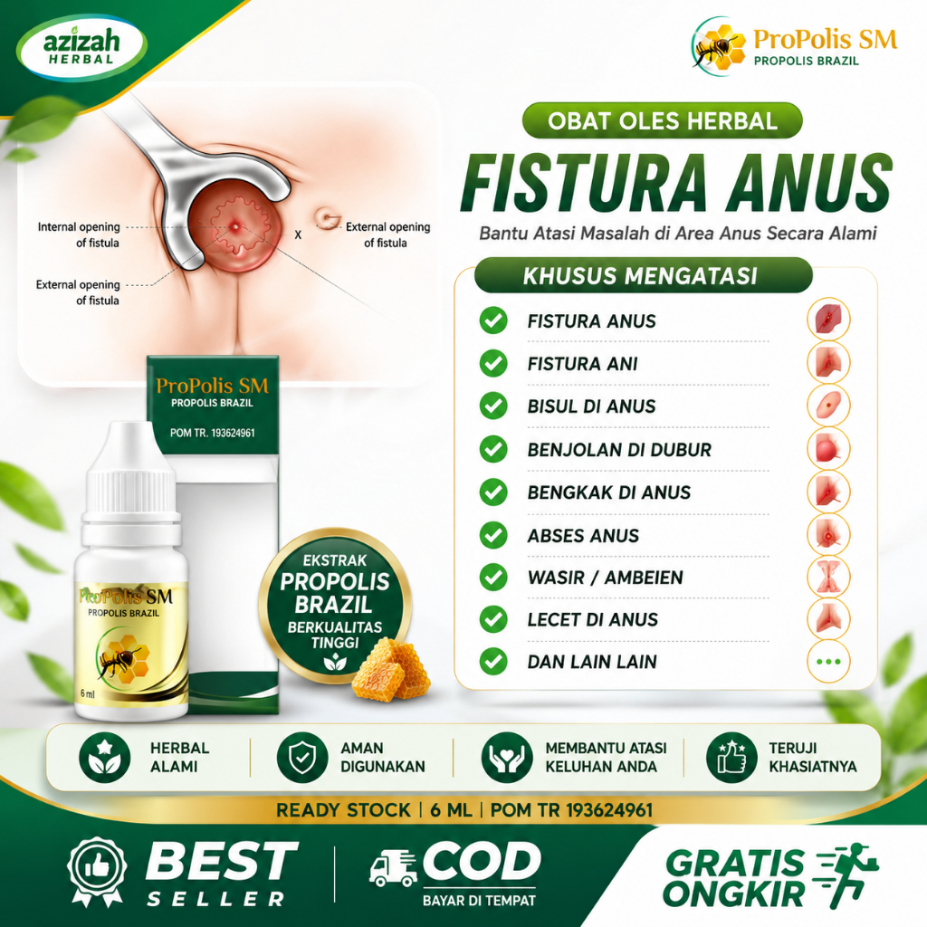 Obat Fistula Ani Bisul Anus Bernanah Vistula Abses Anus Bengkak Wasir Ambeien Propolis SM Brazil