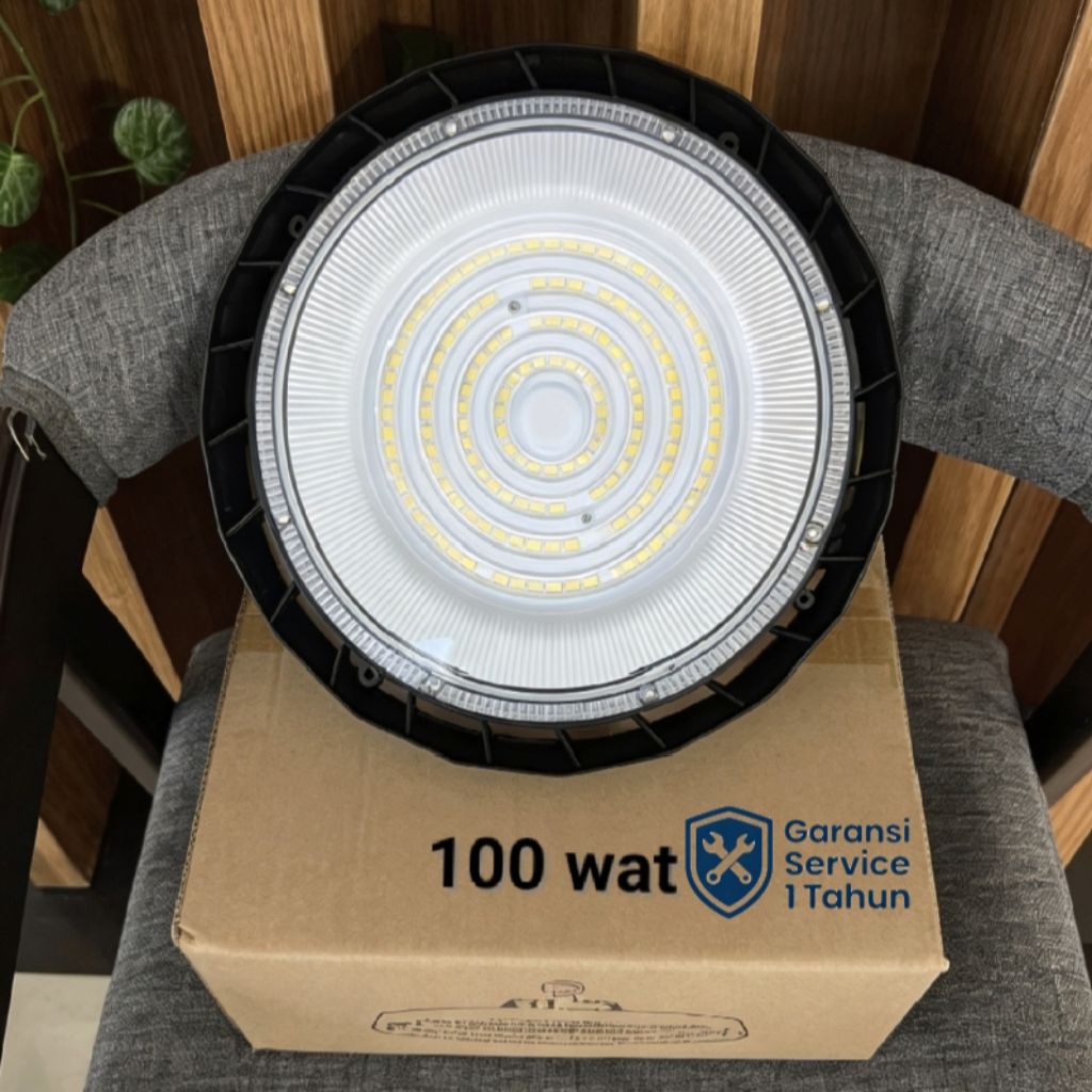 Lampu HighBay Industri Audalux UFO 100wat Putih Chip Ballast  Philips ( XITANIUM ) [ Lampu Pabrik Ga