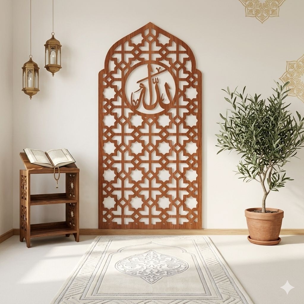 Mihrab Mushola Rumah Minimalis Dekorasi Dinding Kaligrafi