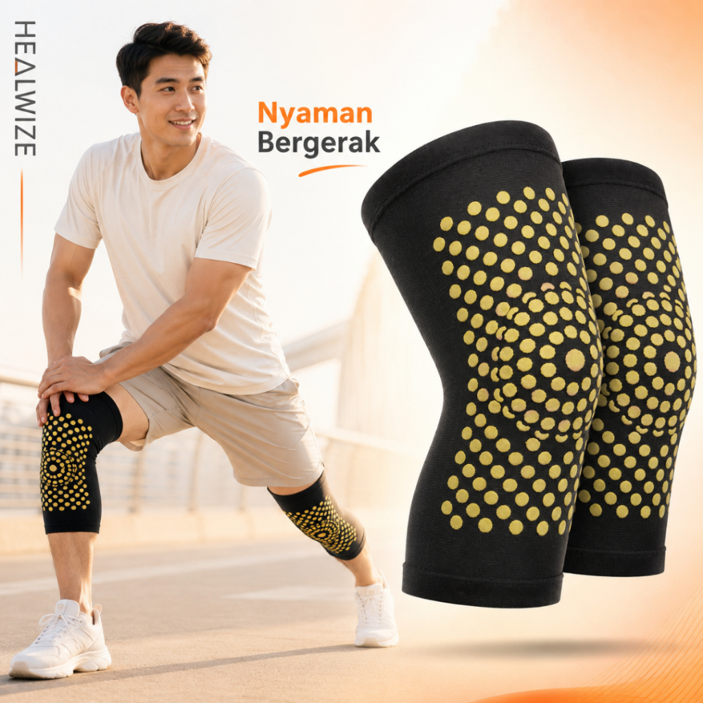 Sepasang Sabuk Terapi Lutut Korset Pemanas Penghangat Kaki Deker Terapi Lutut Nyeri Sendi Anti Slip
