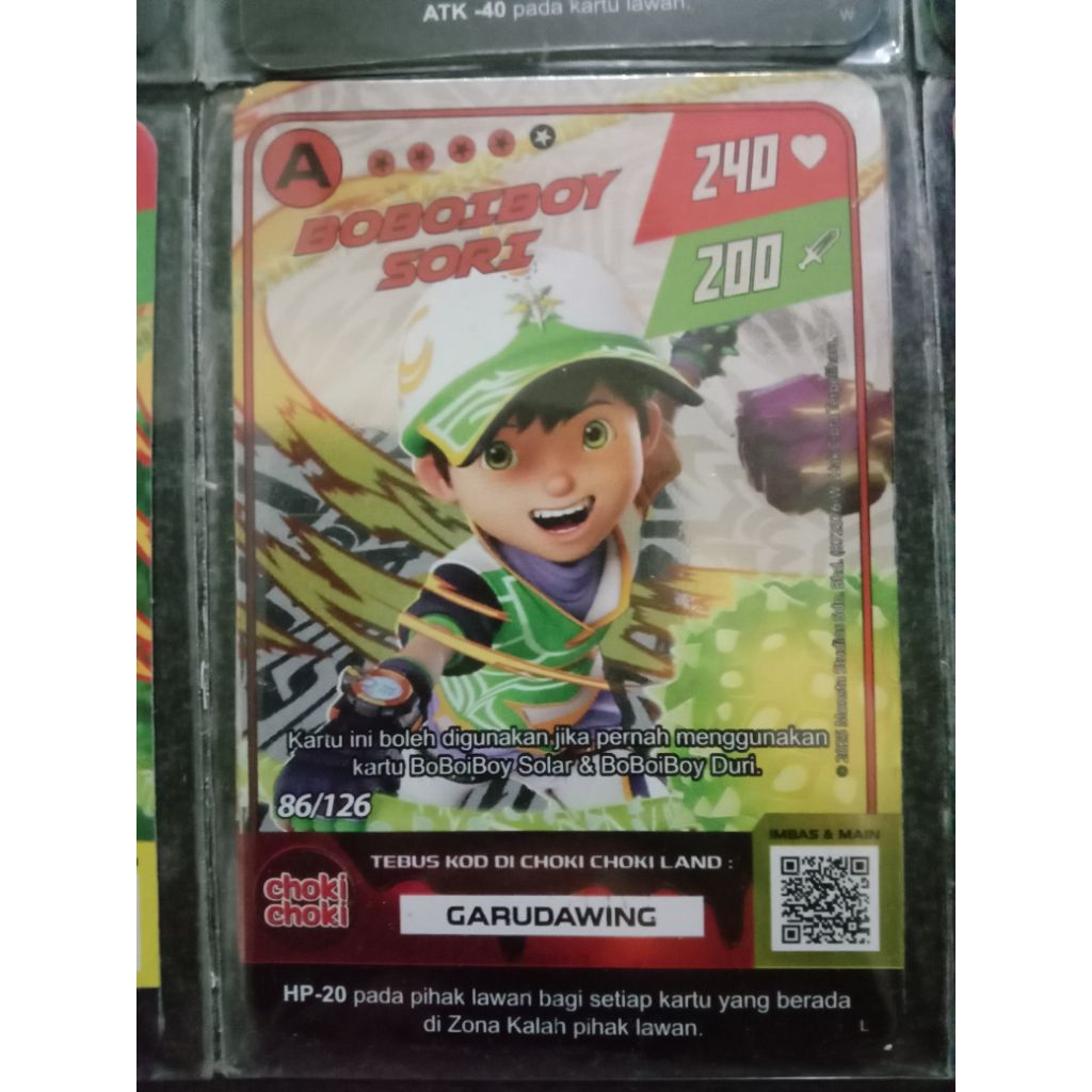 kartu choki-choki BoBoiBoy sori